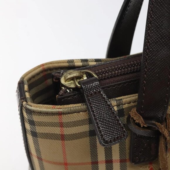 BURBERRY Nova Check Hand Bag Canvas Beige Auth 120467 - Picture 13 of 16